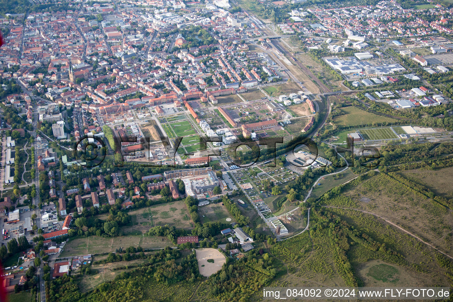 State Garden Show 2015 in Landau in der Pfalz in the state Rhineland-Palatinate, Germany from above