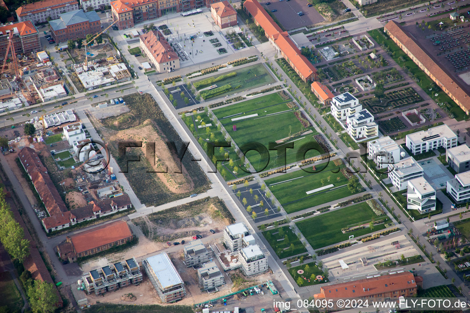 State Garden Show 2015 in Landau in der Pfalz in the state Rhineland-Palatinate, Germany from the plane