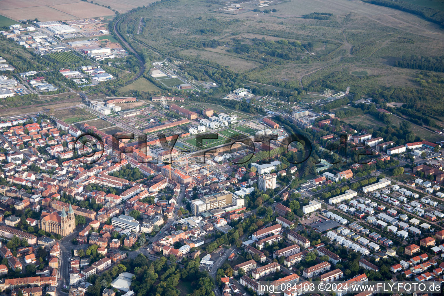 Aerial view of State Garden Show in Landau in der Pfalz in the state Rhineland-Palatinate, Germany