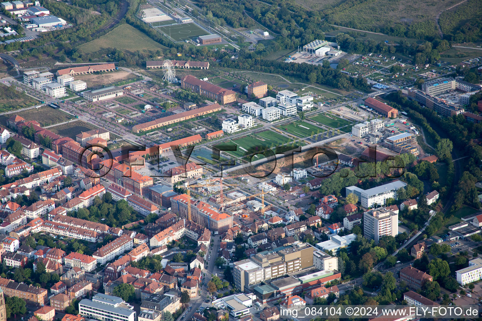 Aerial photograpy of State Garden Show in Landau in der Pfalz in the state Rhineland-Palatinate, Germany