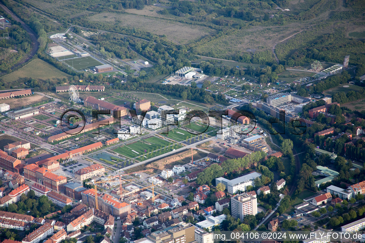 Oblique view of State Garden Show in Landau in der Pfalz in the state Rhineland-Palatinate, Germany