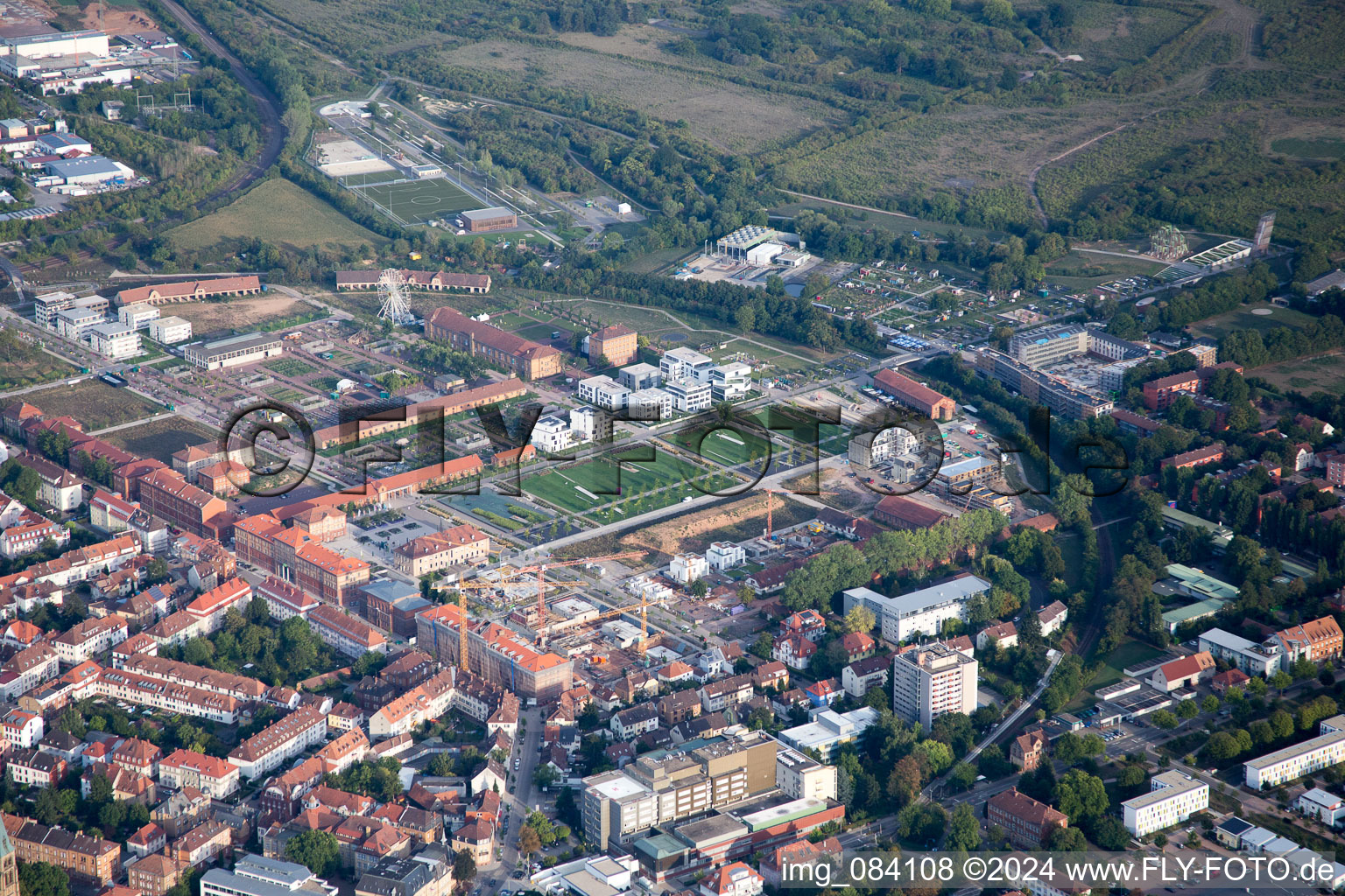 State Garden Show in Landau in der Pfalz in the state Rhineland-Palatinate, Germany from above