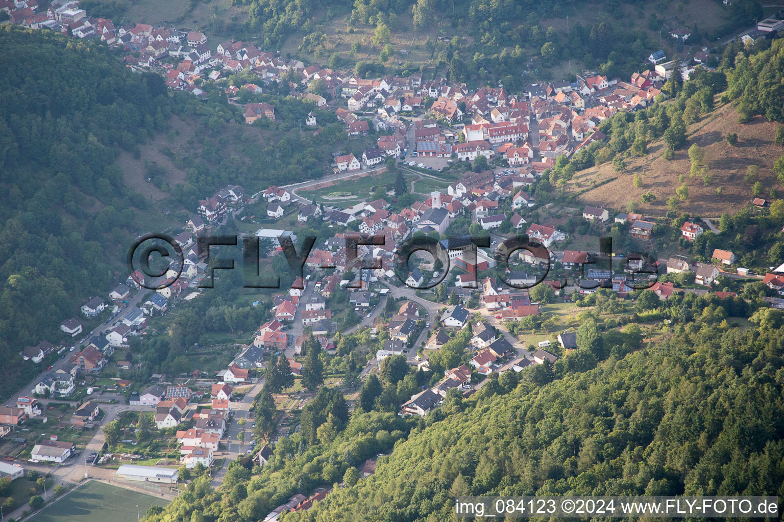 Bird's eye view of Ramberg in the state Rhineland-Palatinate, Germany