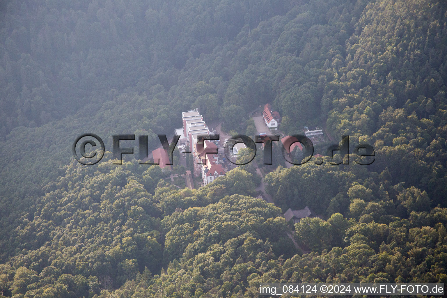 Clinic in Eußerthal in the state Rhineland-Palatinate, Germany from the plane