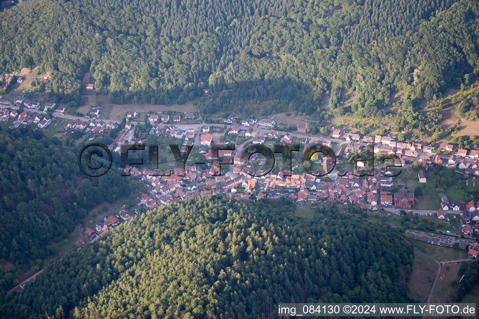 Aerial photograpy of Eußerthal in the state Rhineland-Palatinate, Germany