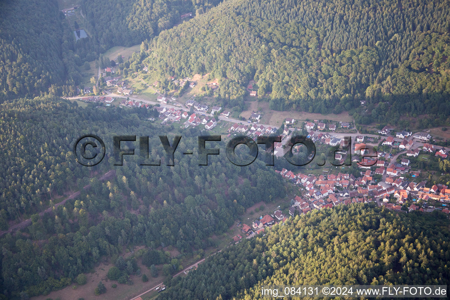 Oblique view of Eußerthal in the state Rhineland-Palatinate, Germany