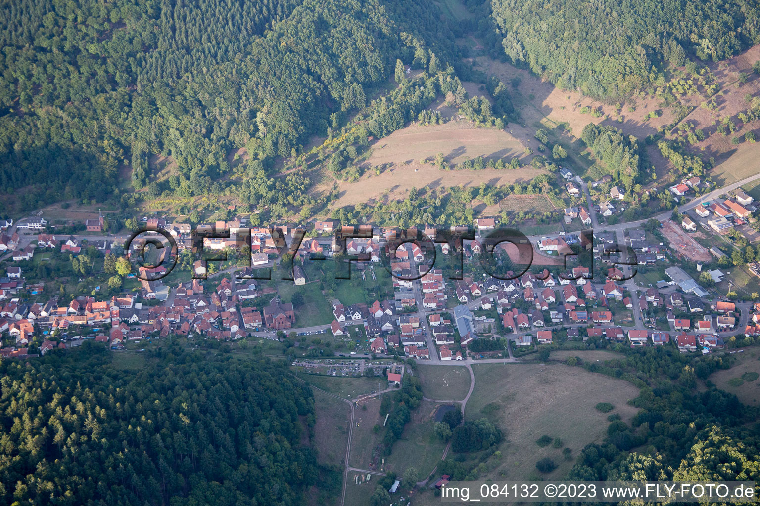 Eußerthal in the state Rhineland-Palatinate, Germany from above
