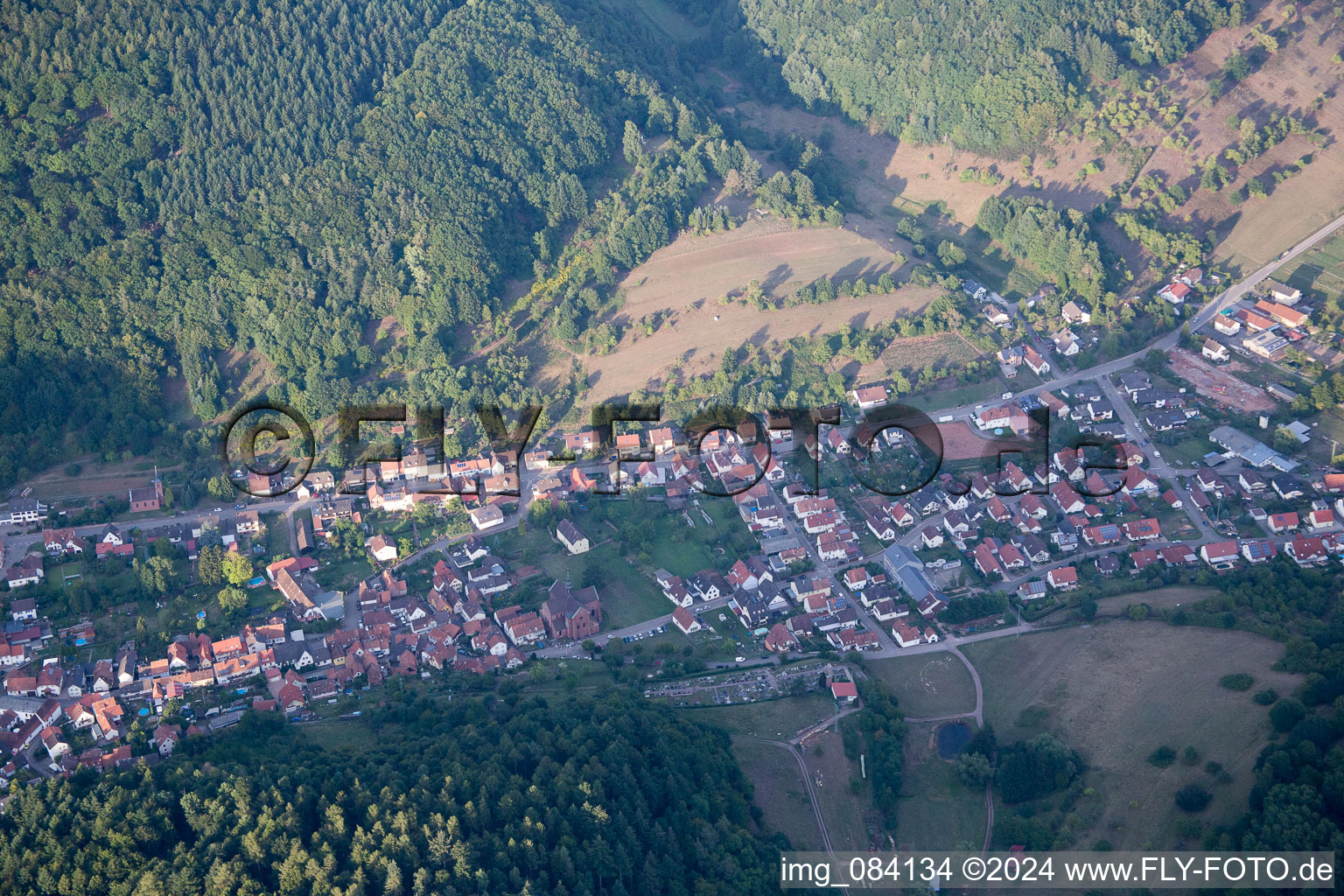 Eußerthal in the state Rhineland-Palatinate, Germany seen from above