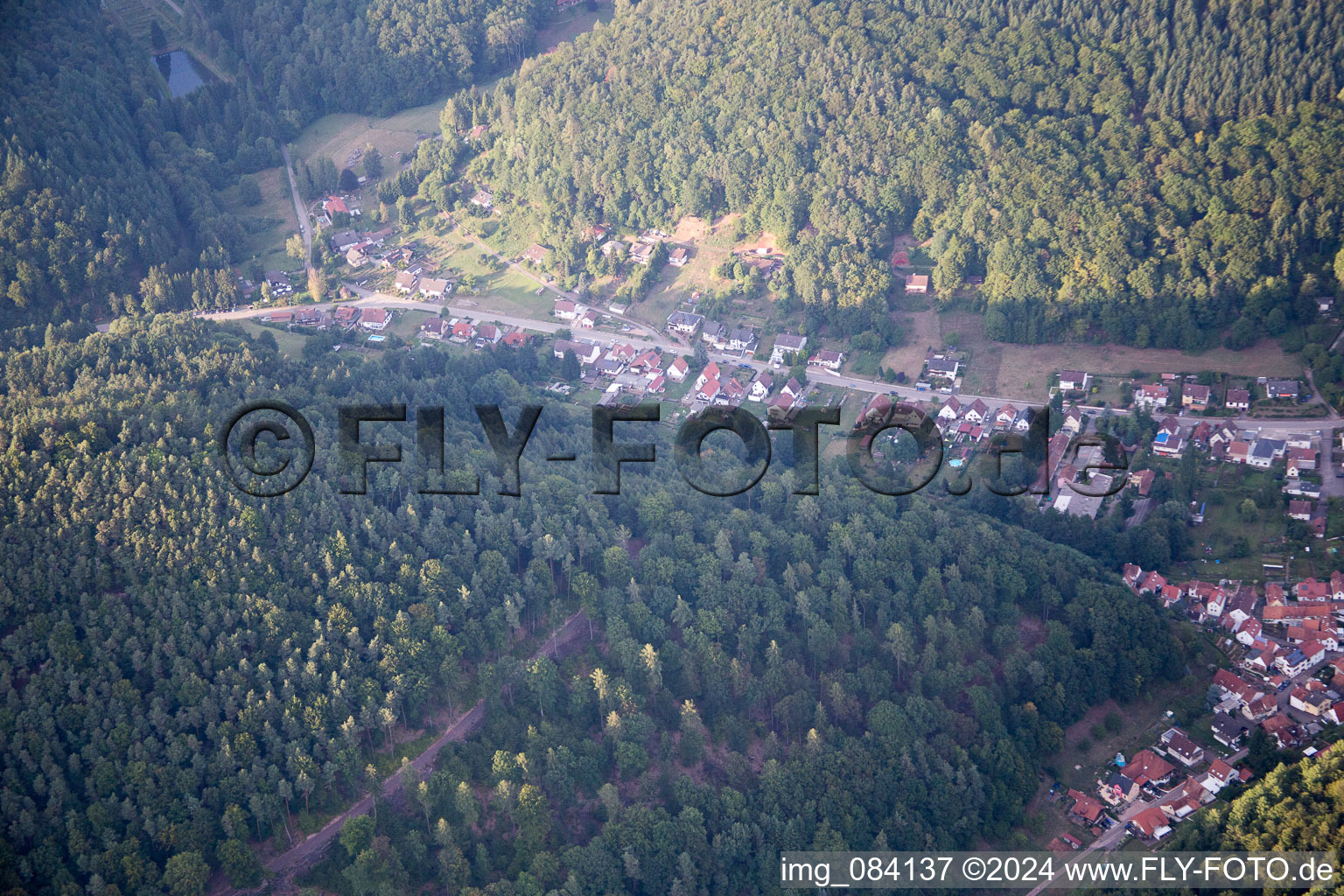 Eußerthal in the state Rhineland-Palatinate, Germany viewn from the air