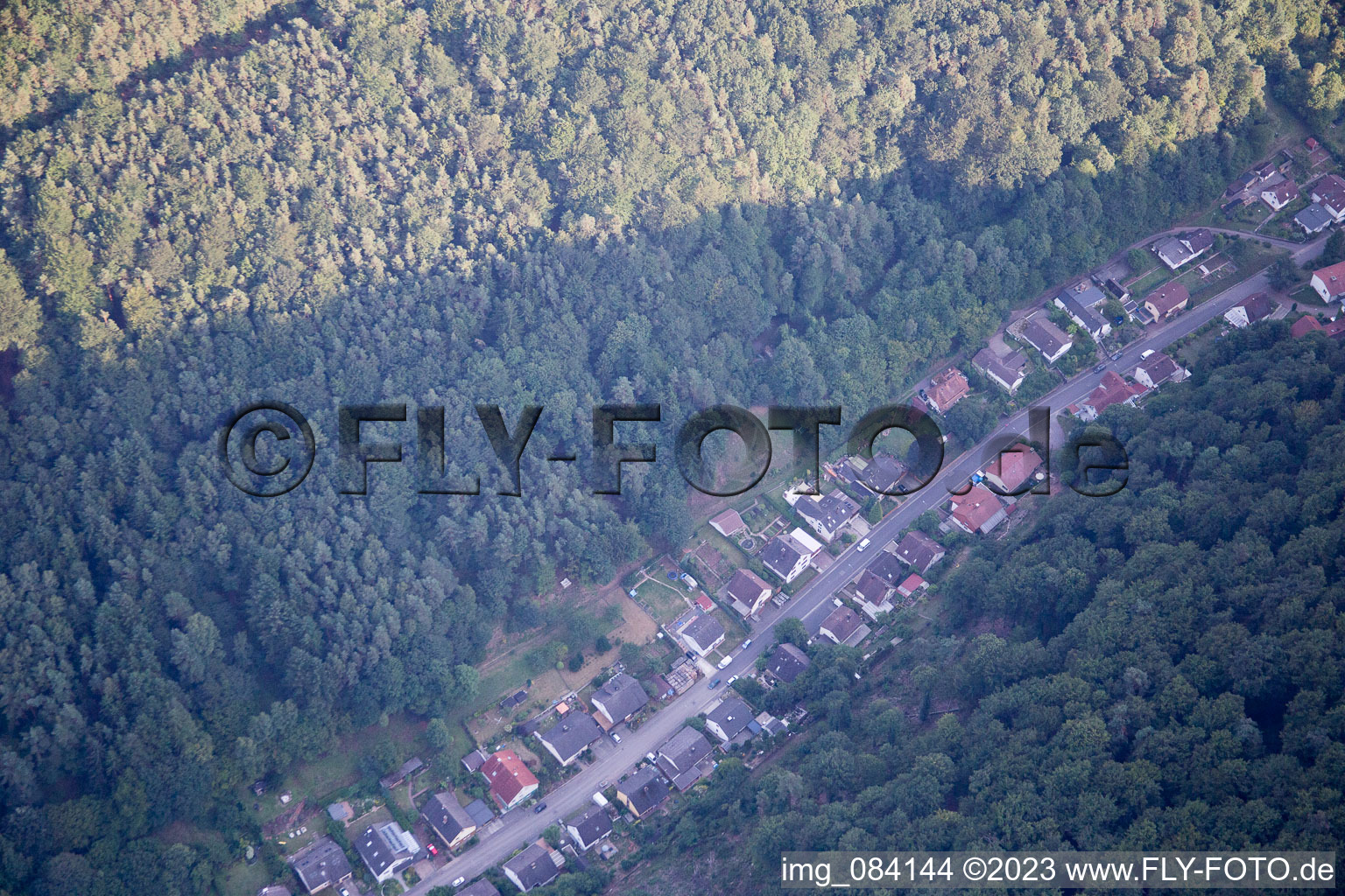 Aerial photograpy of Rinnthal in the state Rhineland-Palatinate, Germany