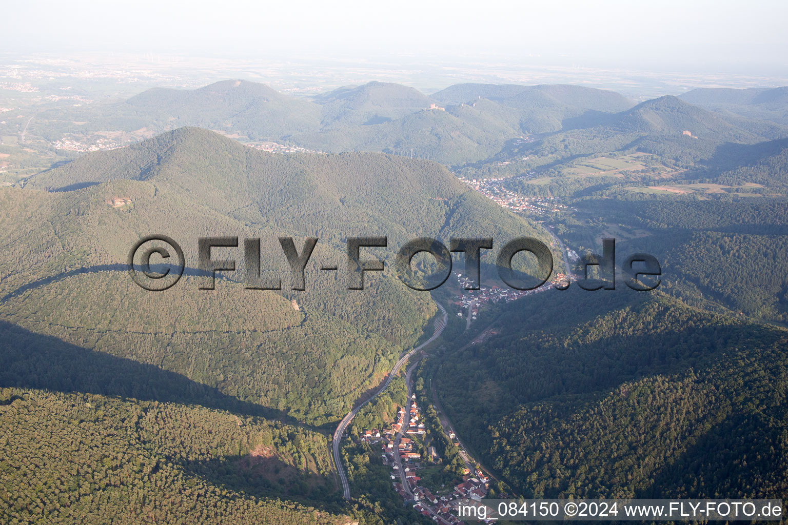 Rinnthal in the state Rhineland-Palatinate, Germany from above