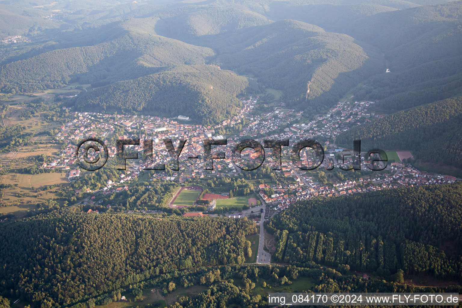 Aerial photograpy of Hauenstein in the state Rhineland-Palatinate, Germany