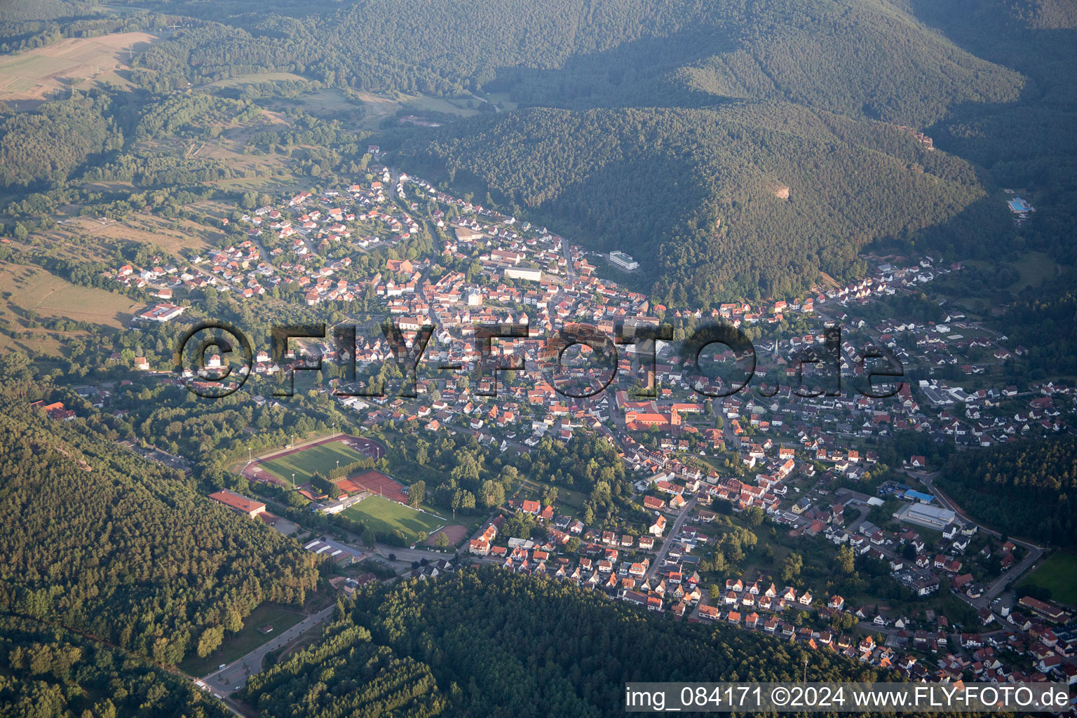 Oblique view of Hauenstein in the state Rhineland-Palatinate, Germany