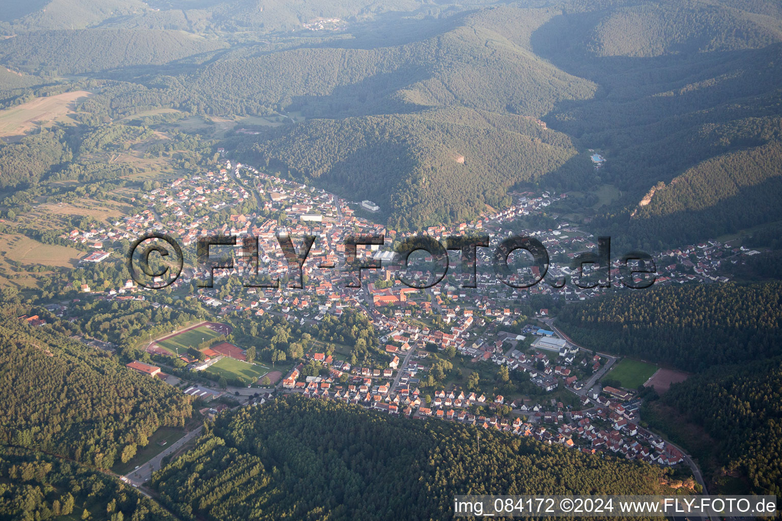 Hauenstein in the state Rhineland-Palatinate, Germany from above