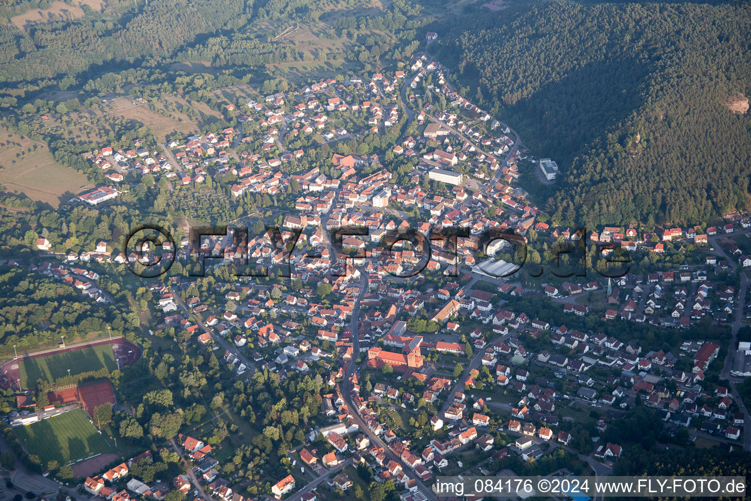 Hauenstein in the state Rhineland-Palatinate, Germany from the plane