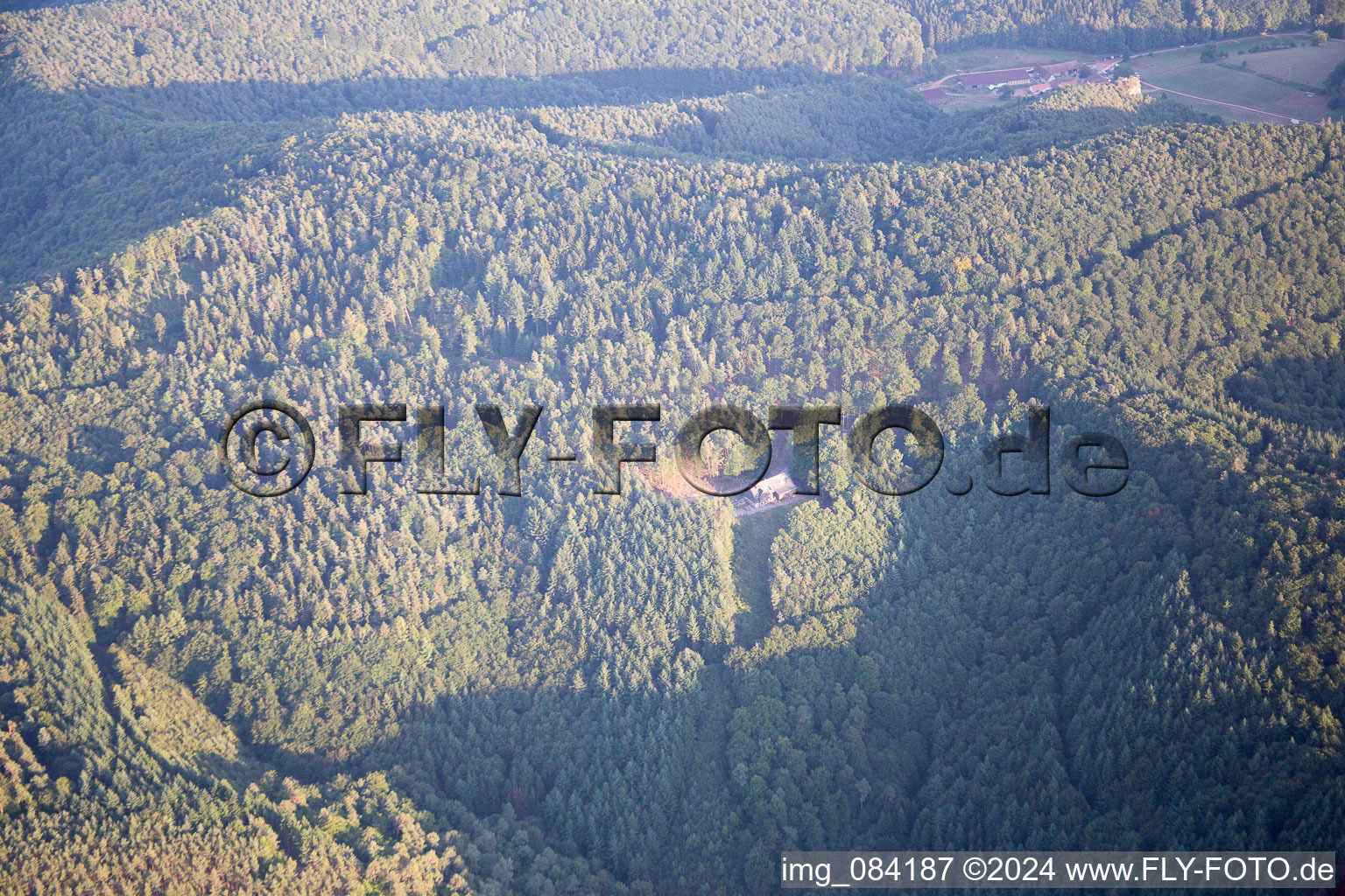 Drone recording of Hauenstein in the state Rhineland-Palatinate, Germany