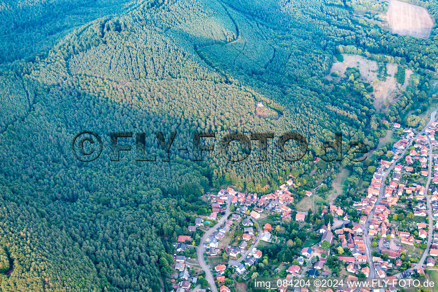 Drone image of Birkenhördt in the state Rhineland-Palatinate, Germany