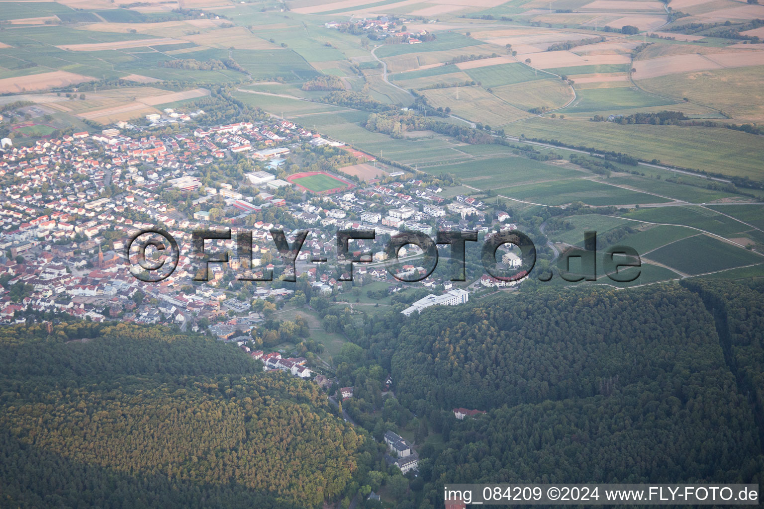 Bad Bergzabern in the state Rhineland-Palatinate, Germany from the drone perspective