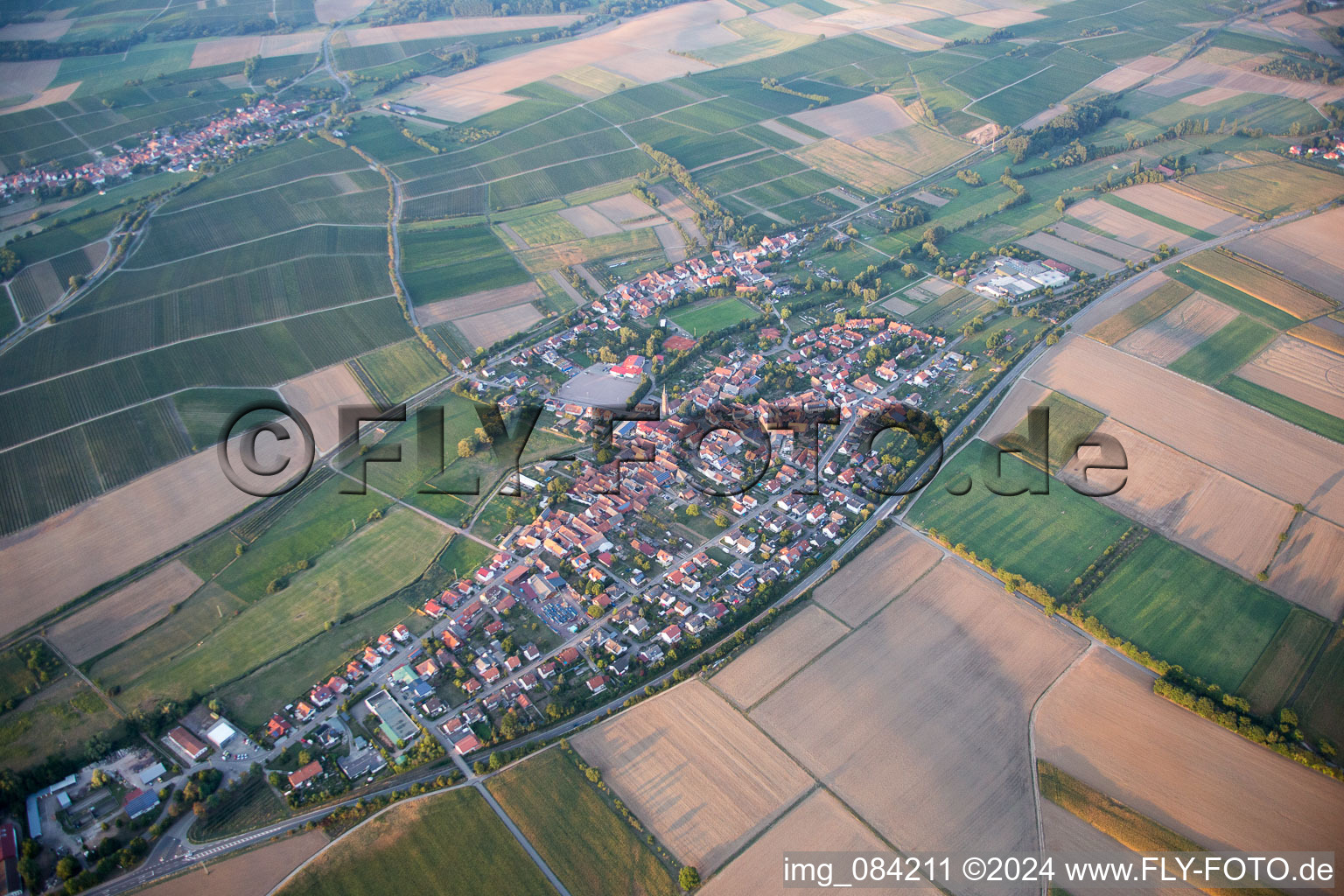 District Kapellen in Kapellen-Drusweiler in the state Rhineland-Palatinate, Germany from the drone perspective