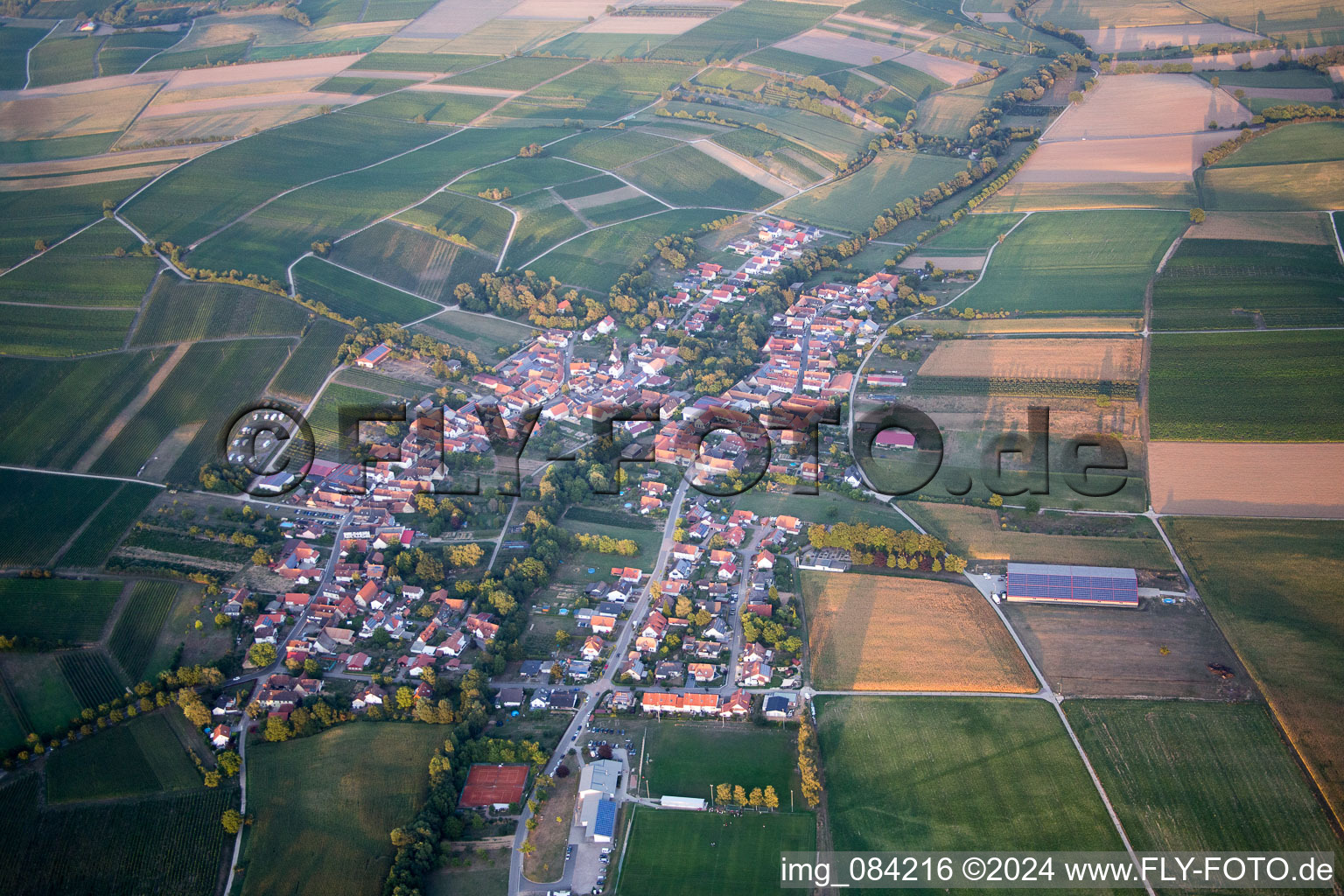 Bird's eye view of Dierbach in the state Rhineland-Palatinate, Germany