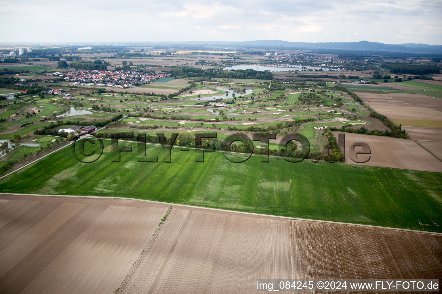 Grounds of the Golf course at Golfpark Biblis-Wattenheim *****GOLF absolute in Wattenheim in the state Hesse, Germany from the plane