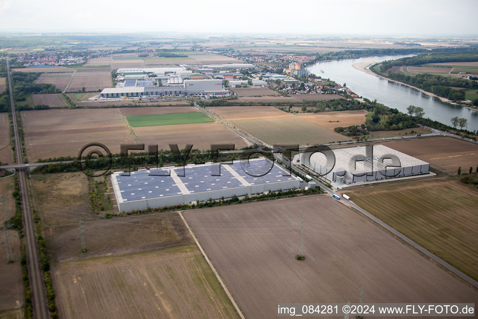 Industrial area North on the Rhine in the district Herrnsheim in Worms in the state Rhineland-Palatinate, Germany