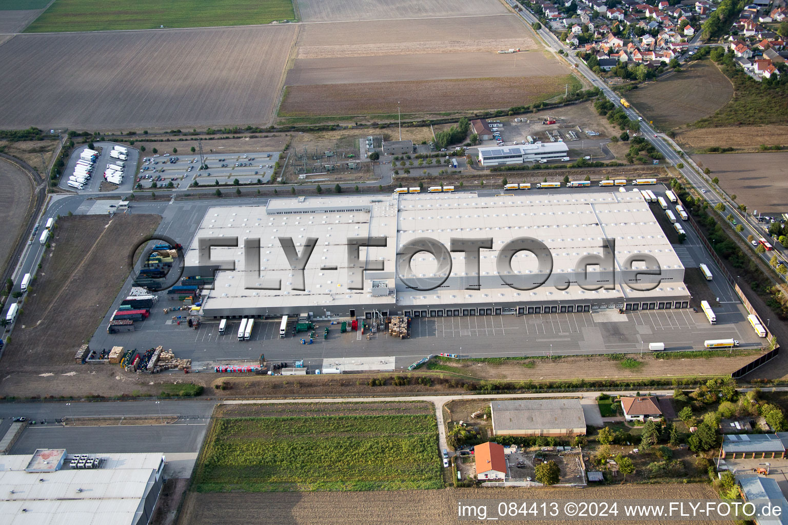 Oblique view of Industrial area North on the Rhine in the district Rheindürkheim in Worms in the state Rhineland-Palatinate, Germany