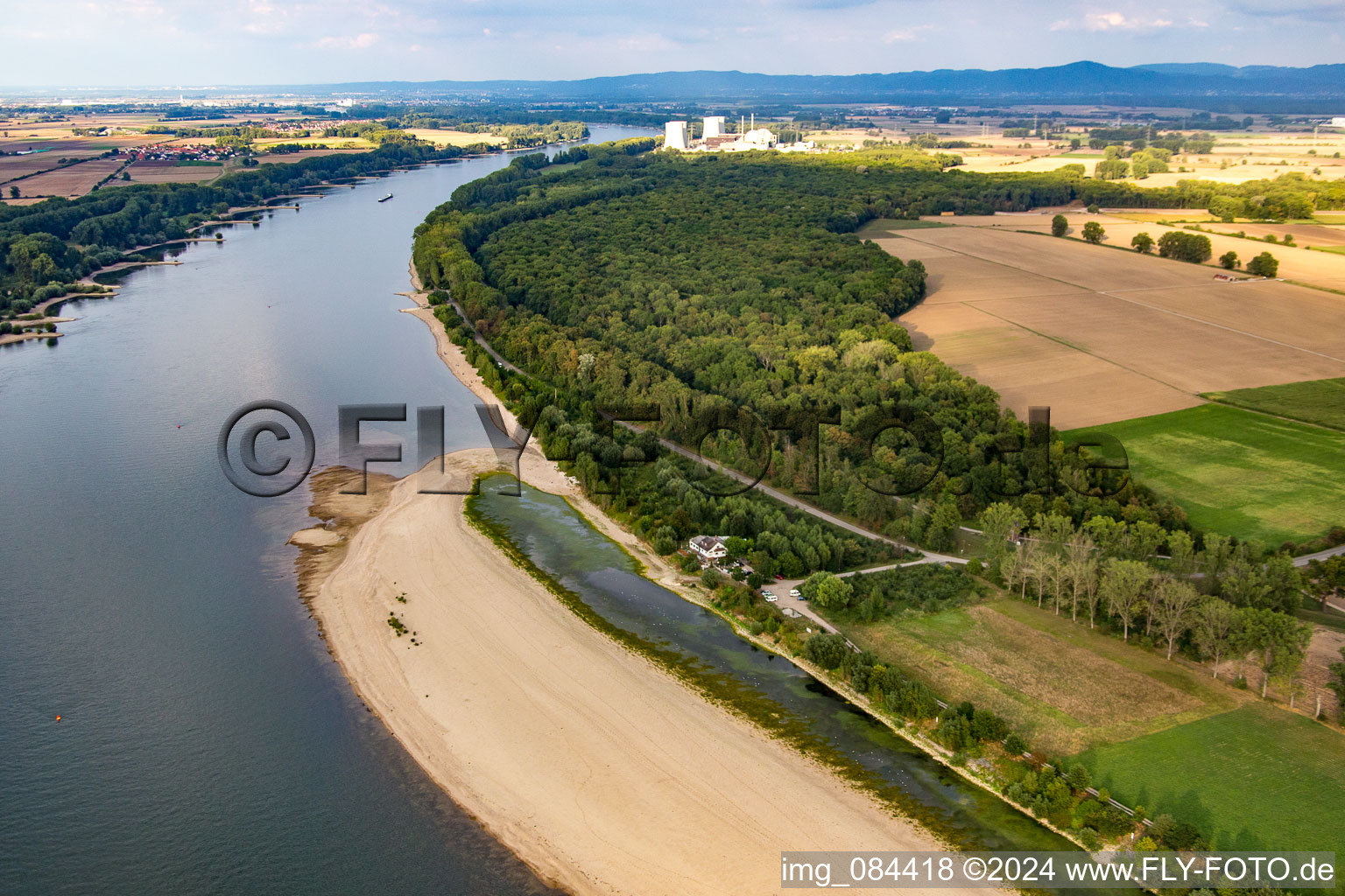 Aerial view of District Nordheim in Biblis in the state Hesse, Germany