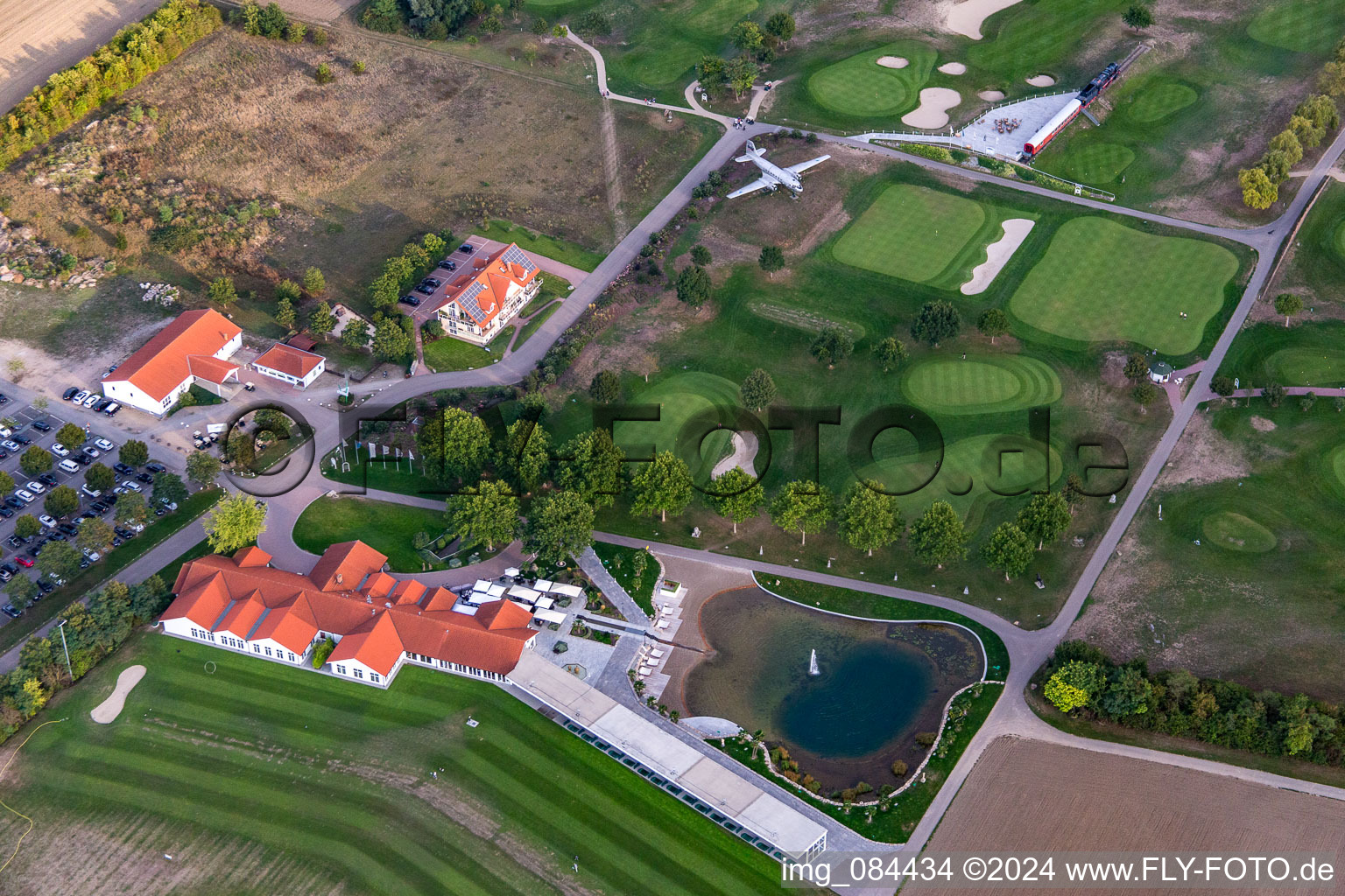 Drone image of Grounds of the Golf course at Golfpark Biblis-Wattenheim *****GOLF absolute in Wattenheim in the state Hesse, Germany