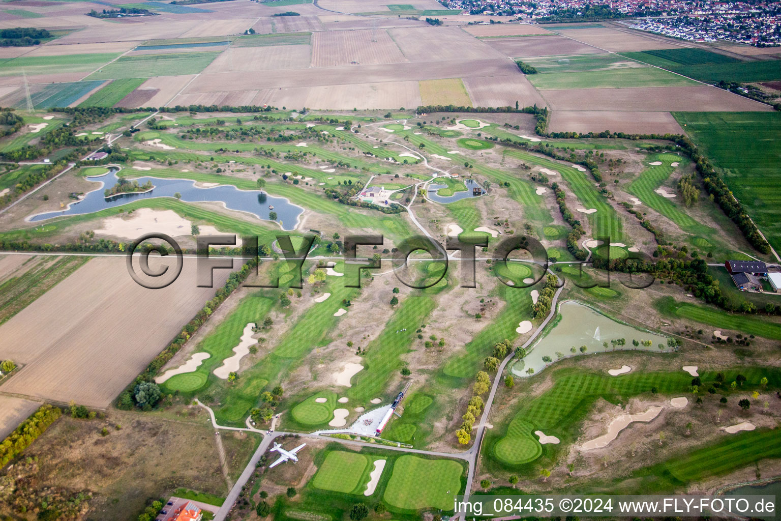 Grounds of the Golf course at Golfpark Biblis-Wattenheim *****GOLF absolute in Wattenheim in the state Hesse, Germany from the drone perspective