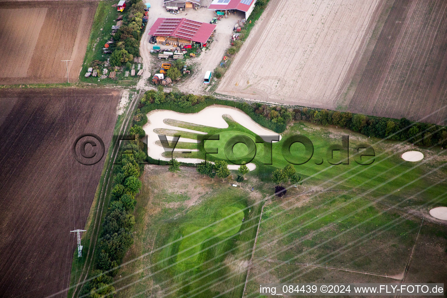 Grounds of the Golf course at Golfpark Biblis-Wattenheim with hand-shaped green in Biblis in the state Hesse