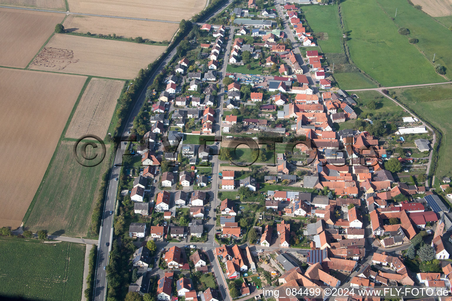 Aerial view of District Kapellen in Kapellen-Drusweiler in the state Rhineland-Palatinate, Germany