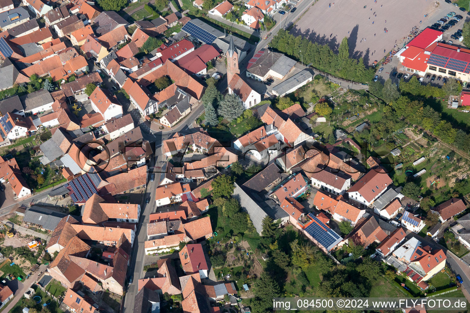 Aerial photograpy of District Kapellen in Kapellen-Drusweiler in the state Rhineland-Palatinate, Germany