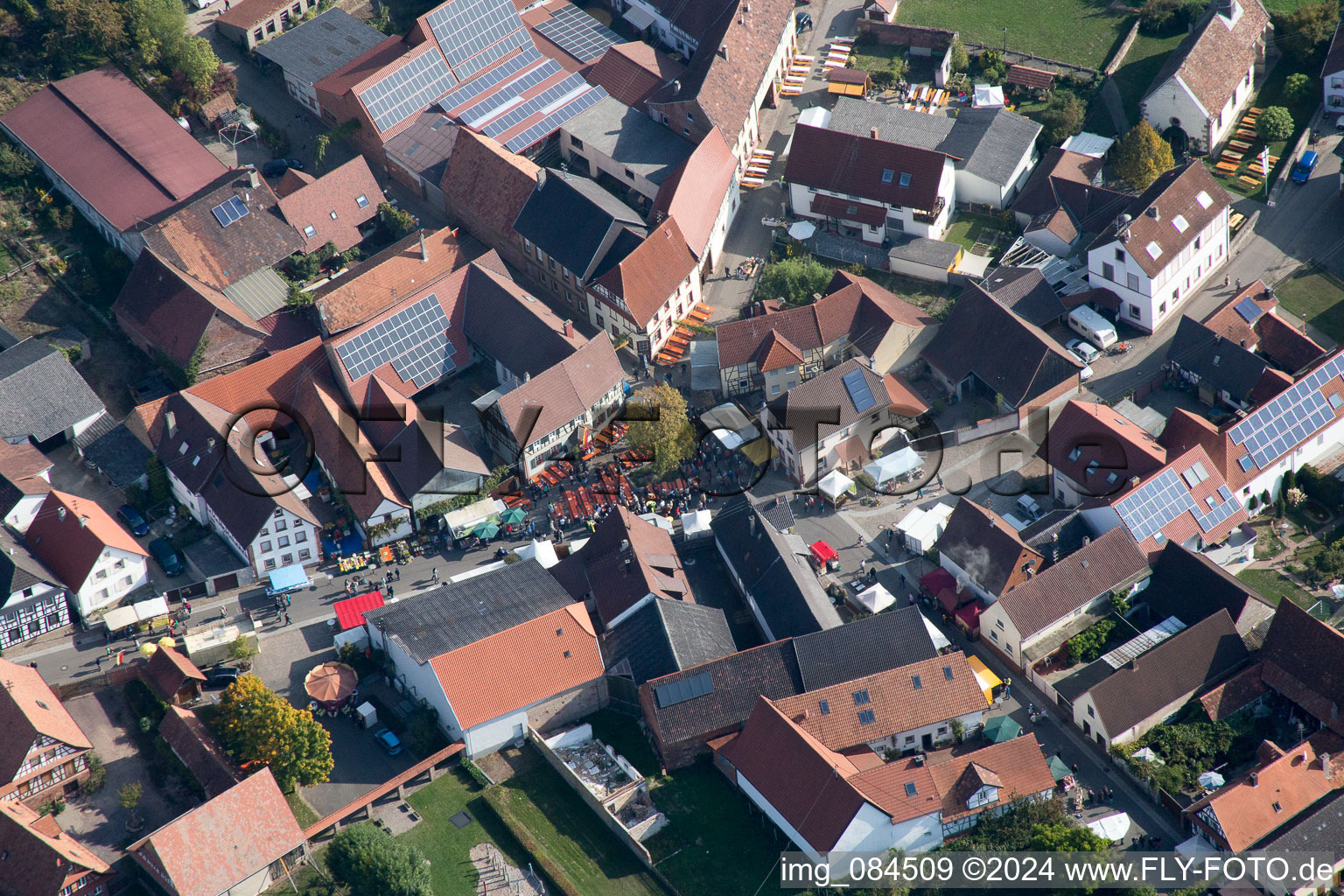 Aerial photograpy of Dierbach in the state Rhineland-Palatinate, Germany