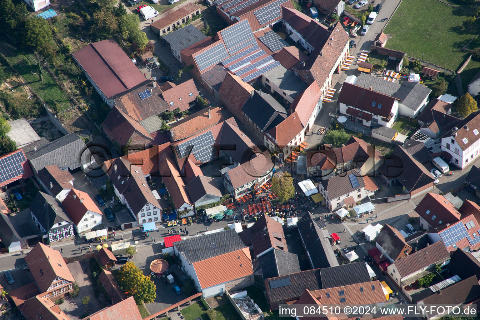 Oblique view of Dierbach in the state Rhineland-Palatinate, Germany