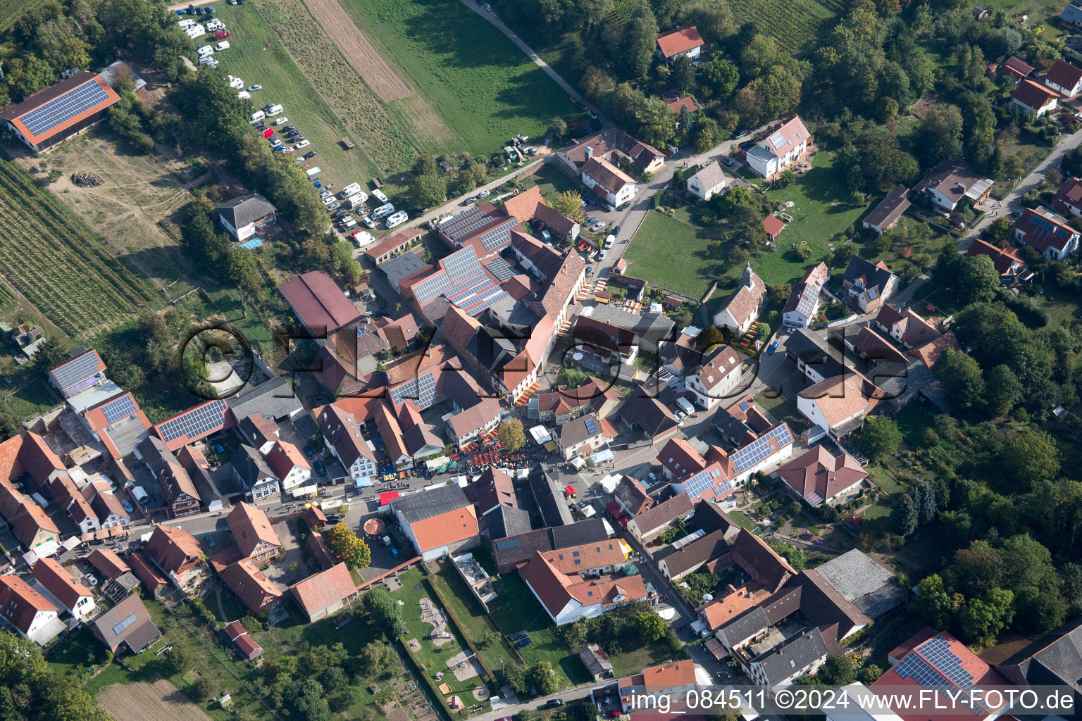 Dierbach in the state Rhineland-Palatinate, Germany from above