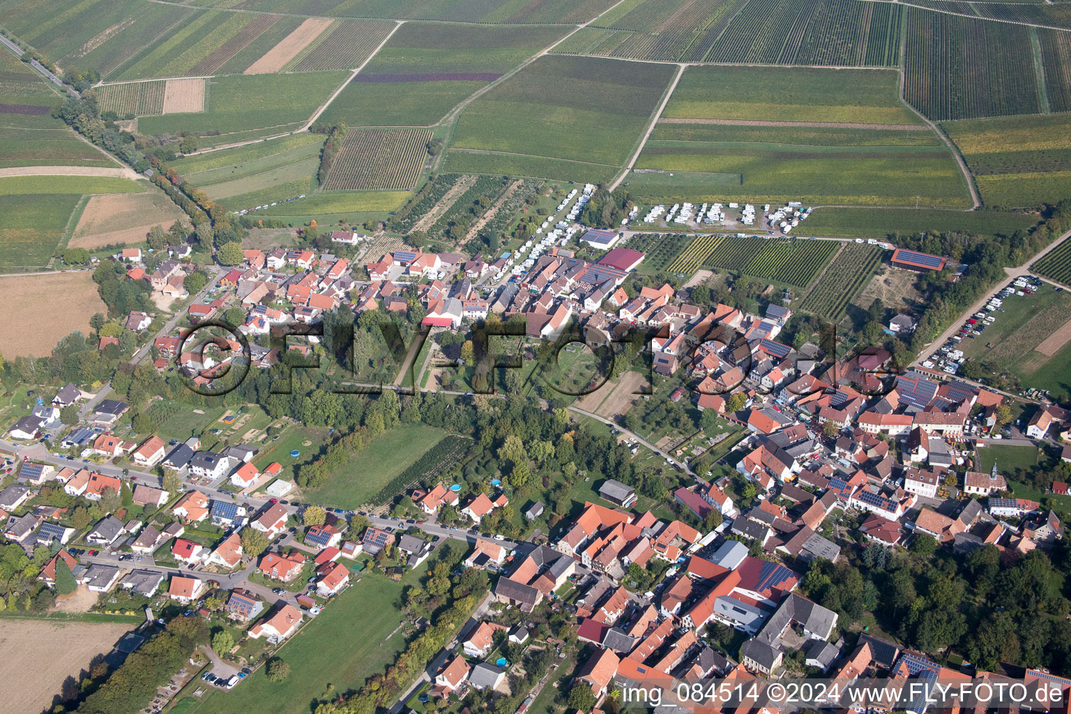 Dierbach in the state Rhineland-Palatinate, Germany from the plane