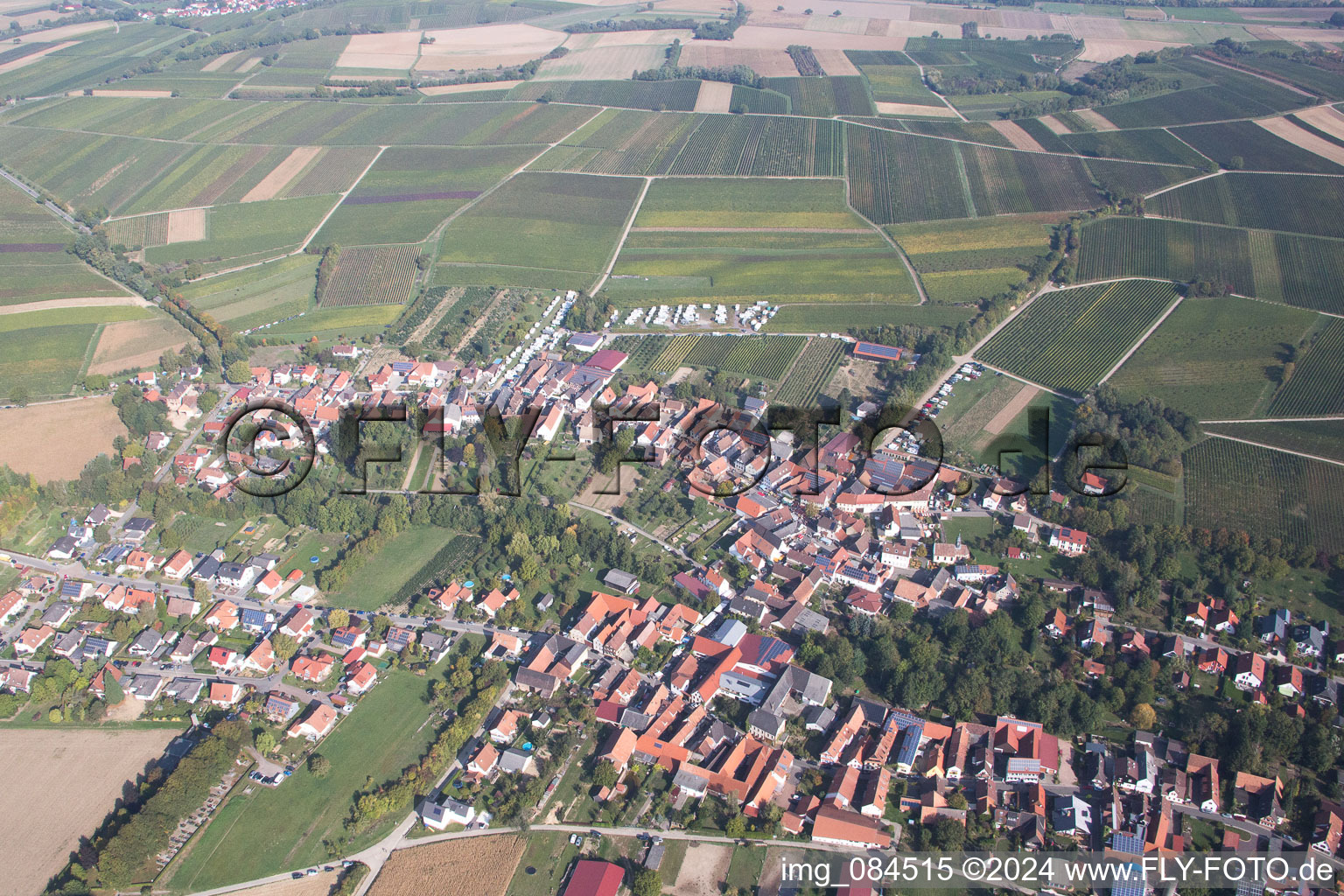 Bird's eye view of Dierbach in the state Rhineland-Palatinate, Germany