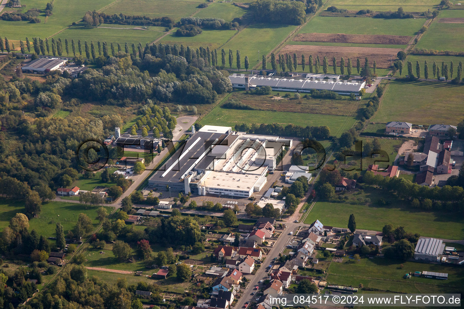 Aerial view of Webasto Mechatronics in the district Schaidt in Wörth am Rhein in the state Rhineland-Palatinate, Germany