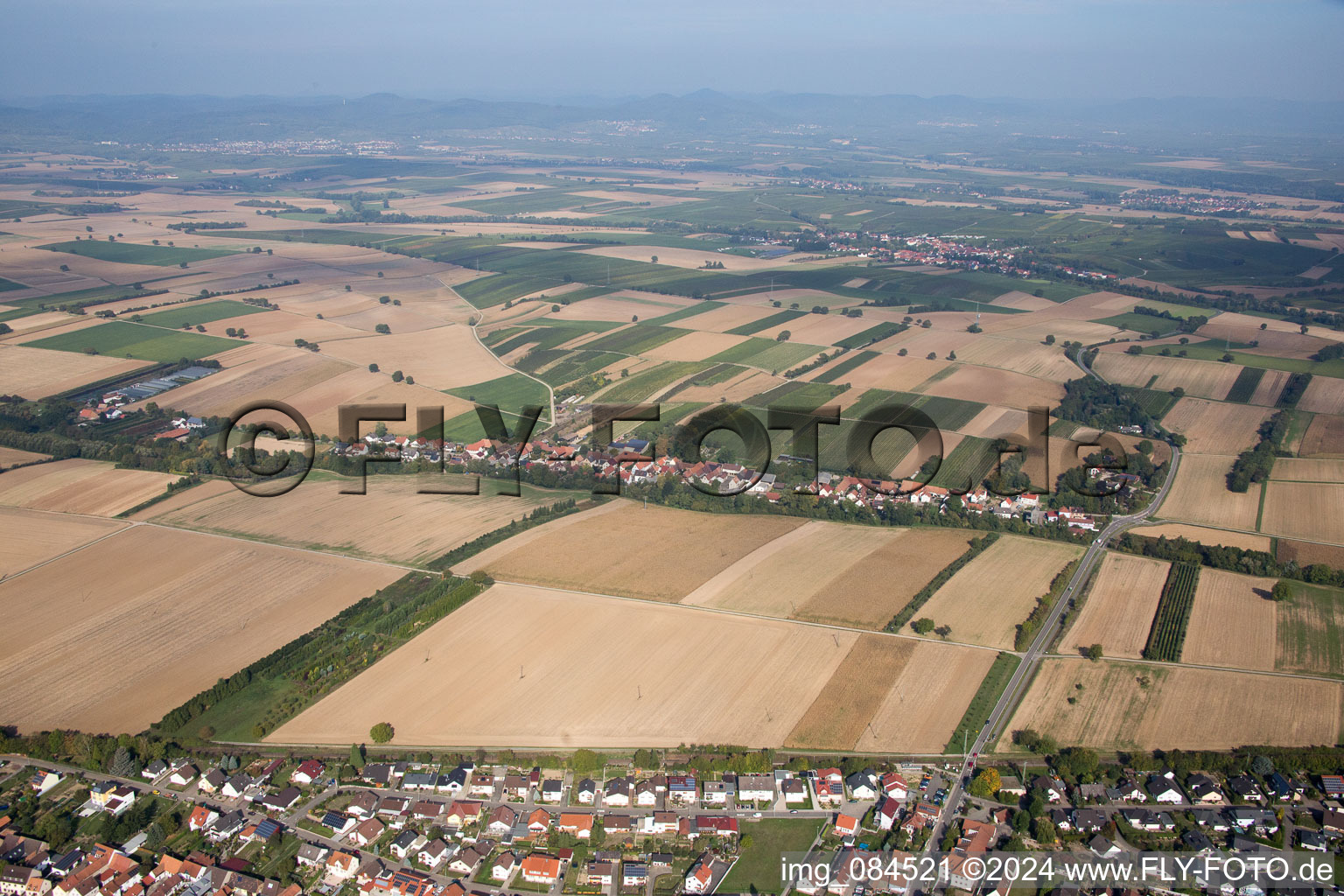 Drone image of Vollmersweiler in the state Rhineland-Palatinate, Germany