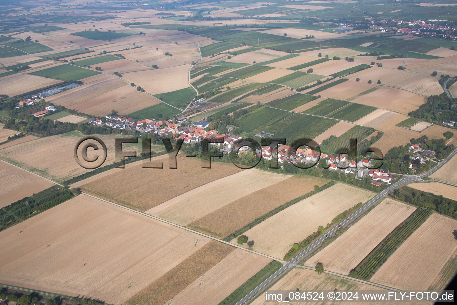 Vollmersweiler in the state Rhineland-Palatinate, Germany from the drone perspective