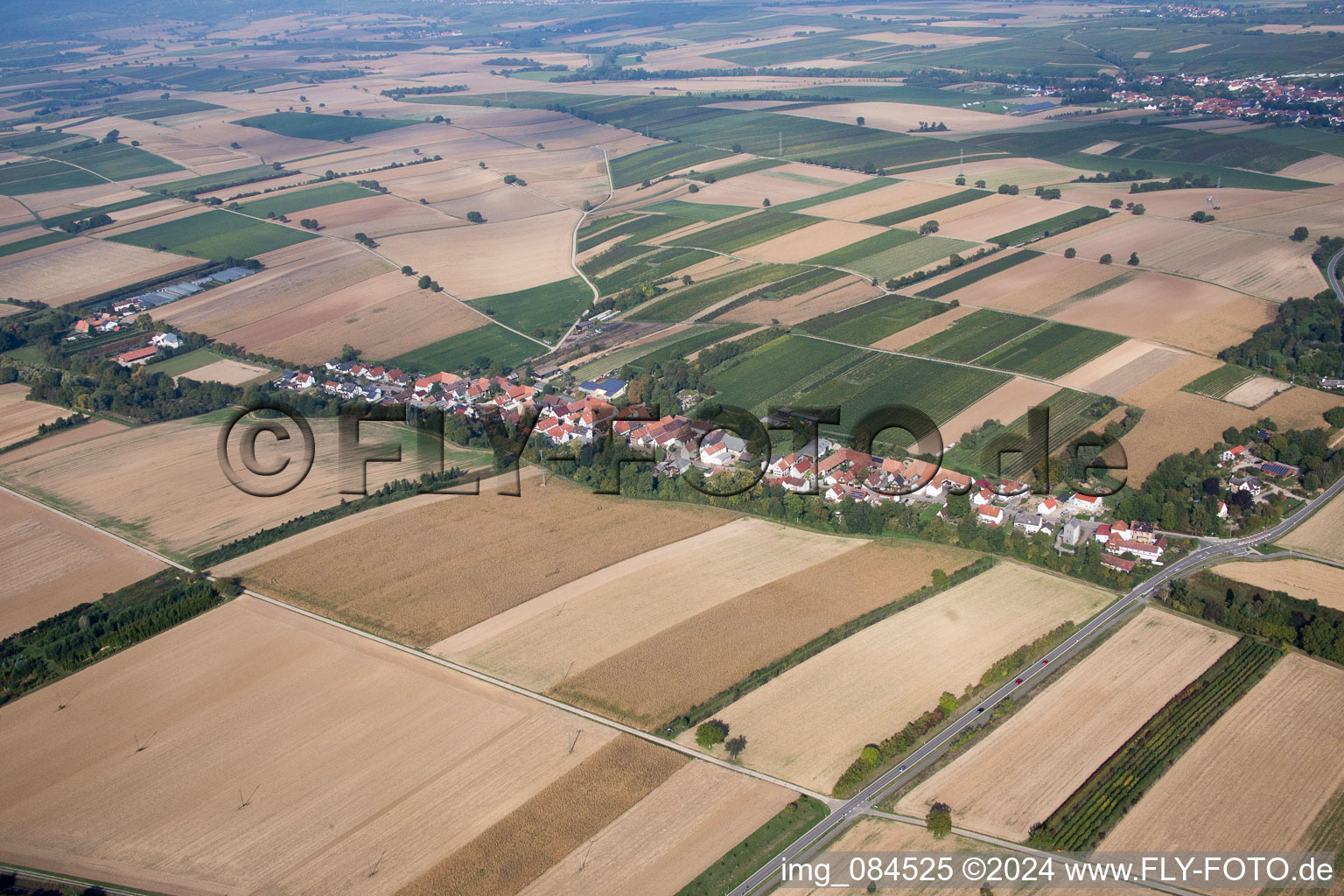 Vollmersweiler in the state Rhineland-Palatinate, Germany from a drone