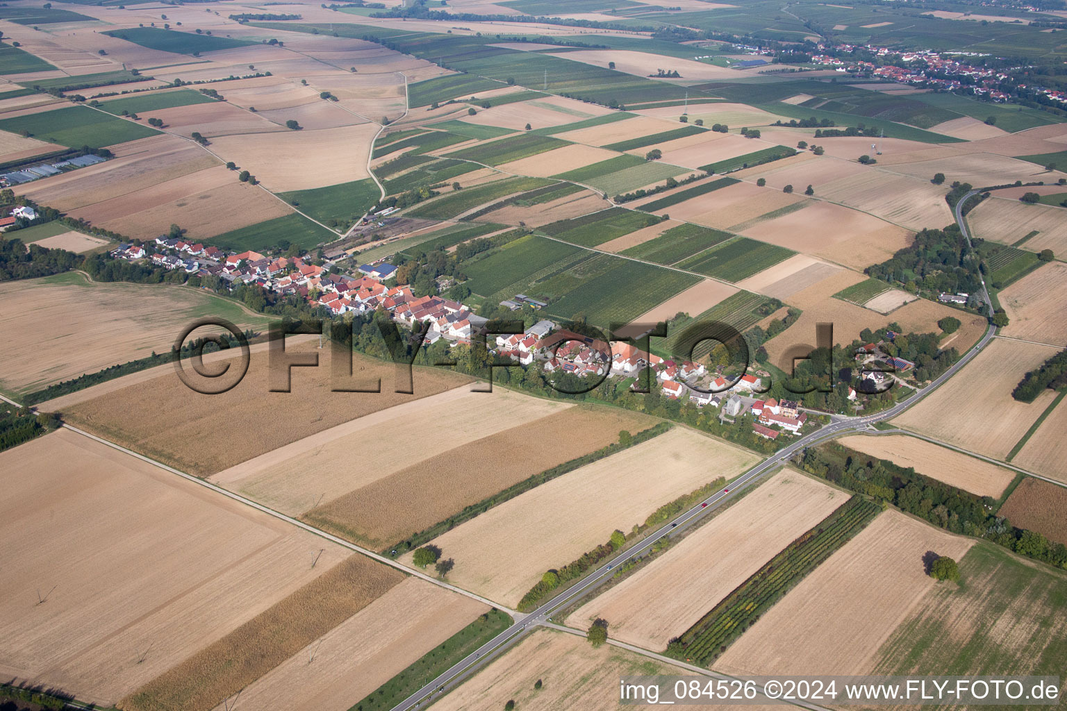 Vollmersweiler in the state Rhineland-Palatinate, Germany seen from a drone