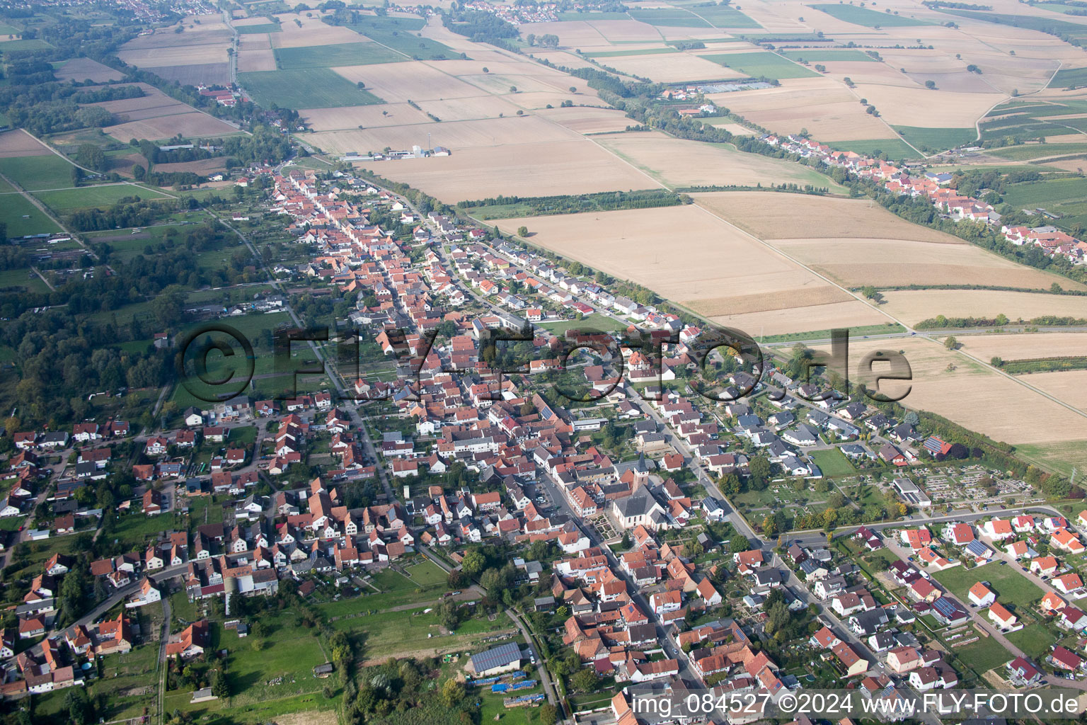 Drone image of District Schaidt in Wörth am Rhein in the state Rhineland-Palatinate, Germany