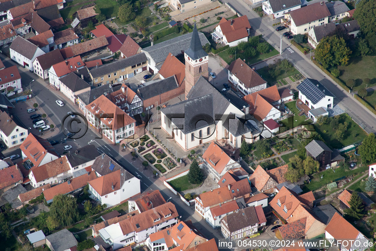 District Schaidt in Wörth am Rhein in the state Rhineland-Palatinate, Germany from the drone perspective