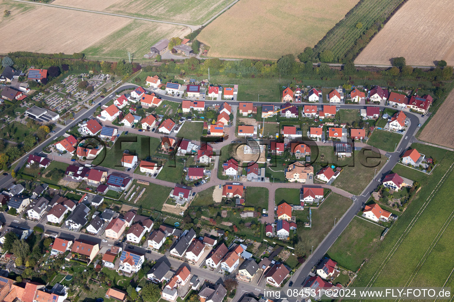 District Schaidt in Wörth am Rhein in the state Rhineland-Palatinate, Germany from a drone