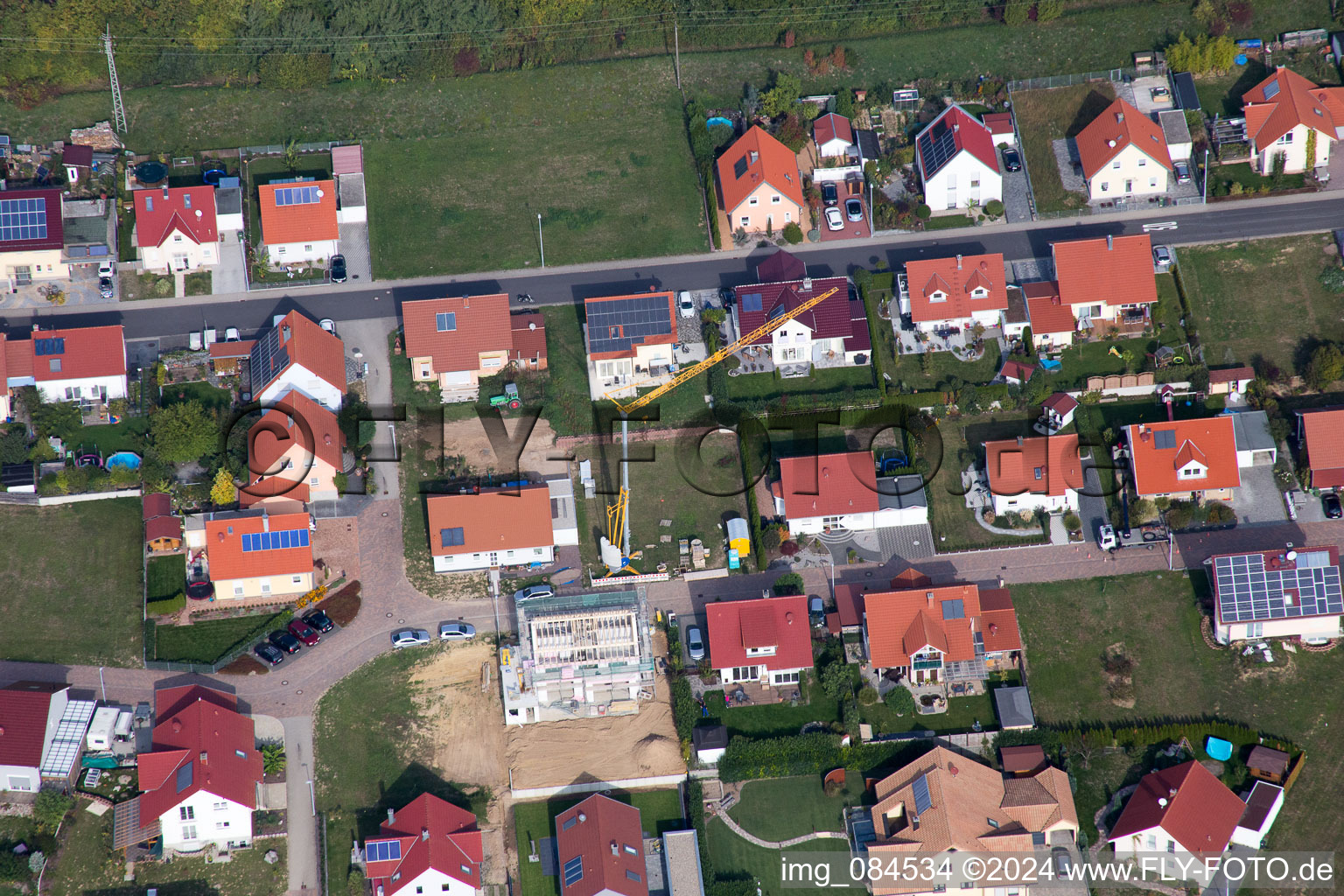 Aerial photograpy of District Schaidt in Wörth am Rhein in the state Rhineland-Palatinate, Germany