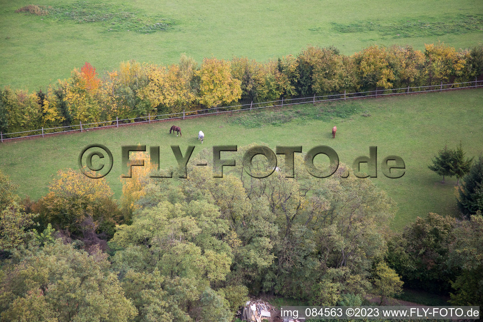 Minfeld in the state Rhineland-Palatinate, Germany seen from a drone