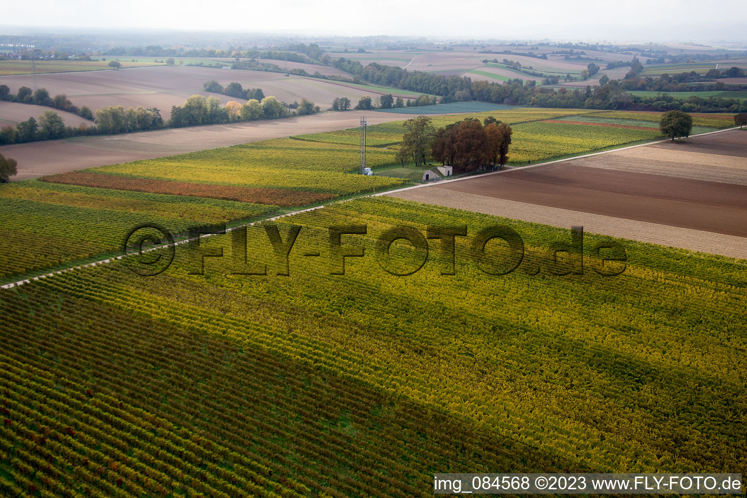 Aerial photograpy of High path in Freckenfeld in the state Rhineland-Palatinate, Germany