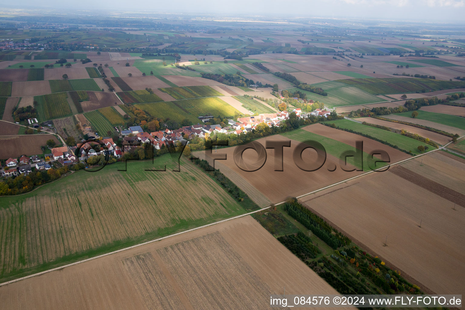 Aerial photograpy of Vollmersweiler in the state Rhineland-Palatinate, Germany